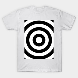 black and white centered circular pattern T-Shirt